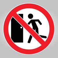 No Exit Sign with Figure and Door Illustration vector