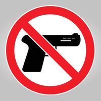 No Firearms Sign with Red Circle and Slash vector