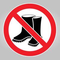 Prohibited Boots Symbol with Red Circle and Slash vector