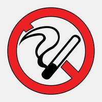 No Smoking Symbol in Red Circle with Smoke Icon vector