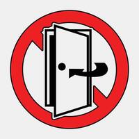 No Entry Door Icon with Red Circle Design vector