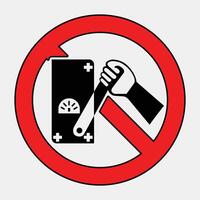 No Credit Card Use Sign with Symbol and Design vector