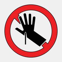 Caution Sign with Hand and Warning Symbol vector