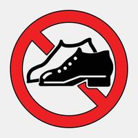 No Shoes Allowed Sign for Indoor Spaces vector