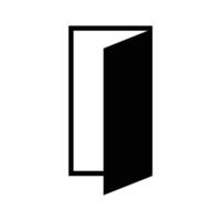 Minimalist Open Door Icon for Modern Design Projects vector