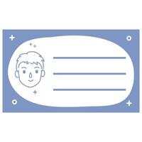 Kidcore Notebook Name Label sticker vector