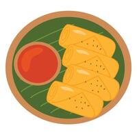 Lumpiang Shanghai, A filipino deep fried spring roll vector