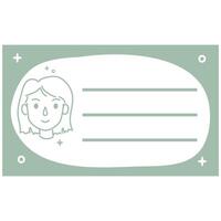 back to school Kidcore Notebook Name Label vector
