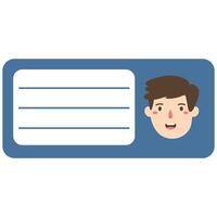 Kidcore Notebook Name Label back to school vector