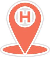 Hospital location Icon Design Illustration vector