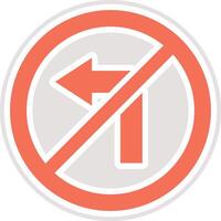 No turn left Icon Design Illustration vector