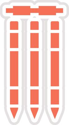 Wickets Icon Design Illustration