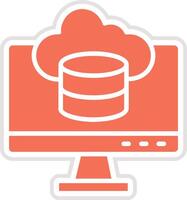 Cloud database Icon Design Illustration vector