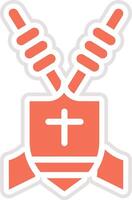 Shield with spear Icon Design Illustration vector