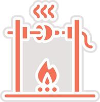 Medieval fire roasting Icon Design Illustration vector