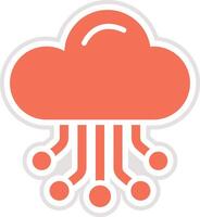Cloud Hosting Icon Design Illustration vector