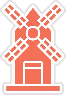 Windmill Icon Design Illustration