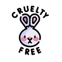 a cute bunny with the words cruelty free on it vector