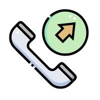 A phone with an arrow pointing to it vector