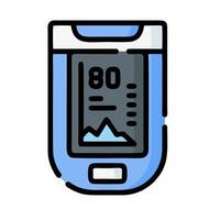 A cell phone with a clock on it vector