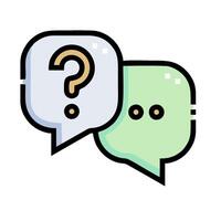 Two speech bubbles with question marks vector