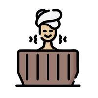 A woman is taking a bath in a bathtub vector