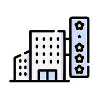A building with stars on it and a star rating icon vector