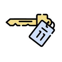 Key icon with a tag and a key on a white background vector
