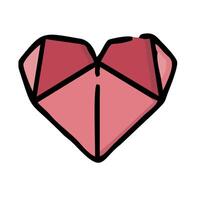 A pink heart shaped object with a triangle on top vector