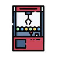 A red and white machine with balls inside vector
