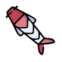 A fish with a red and white tail vector