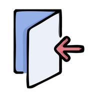 A folder with an arrow pointing to it vector