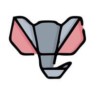 An elephant head with pink ears and a pink nose vector