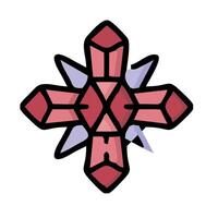 A pink star with a cross on it vector