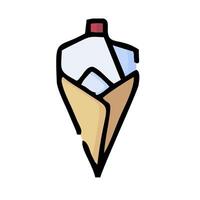 Ice cream cone with ice cream inside vector