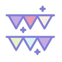 Two colorful bunting flags on a white background vector