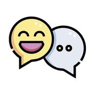 Two emoticions with one laughing and one smiling vector
