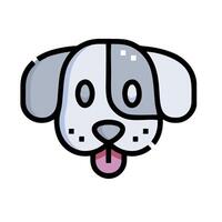 A cartoon dog with its tongue out on a white background vector