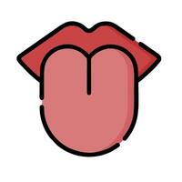 A red tongue with a red lip on it vector