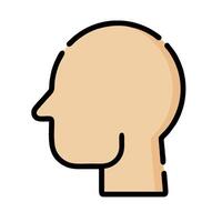 A man's head with a small nose and a small head vector