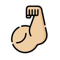 A cartoon arm with a fist raised up vector