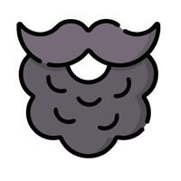 A beard with a mustache icon vector
