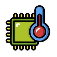 A thermometer and processor icon vector