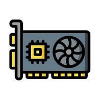 A computer graphics card icon on a white background vector