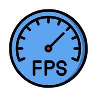 The speedometer is shown with the word fps vector