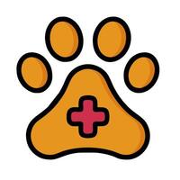 A paw with a cross on it vector