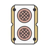 a pizza box with two slices of pizza on it vector