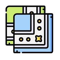 a square with a blue and green border vector