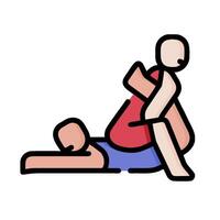 A man is doing a push up on a mat vector