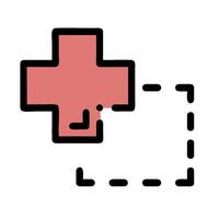 A red cross is on a white background vector